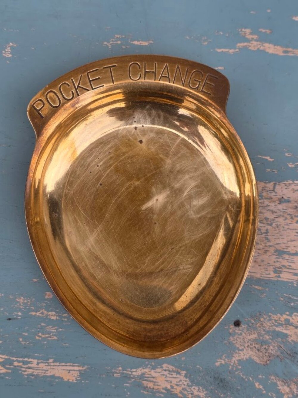 Vintage Brass Pocket Change Coin Dish Catchall Valet Tray